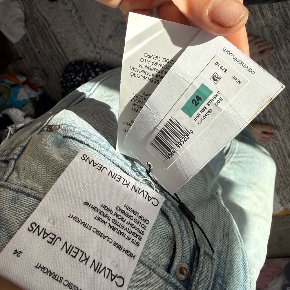 Calvin Klein Women's Sky Blue High Rise Jeans